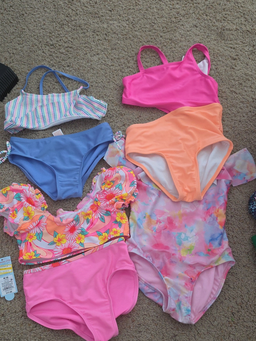 Cat & Jack Pink and Multicolor Kids Swim Set